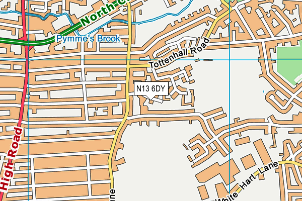 N13 6DY map - OS VectorMap District (Ordnance Survey) N13 6DY map - OS VectorMap District (Ordnance Survey)