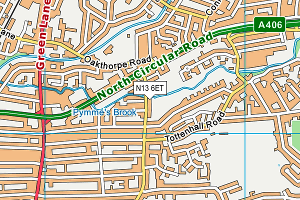 N13 6ET map - OS VectorMap District (Ordnance Survey) N13 6ET map - OS VectorMap District (Ordnance Survey)