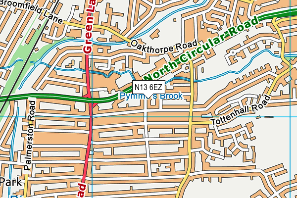 N13 6EZ map - OS VectorMap District (Ordnance Survey) N13 6EZ map - OS VectorMap District (Ordnance Survey)