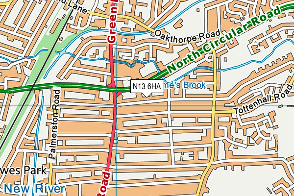 N13 6HA map - OS VectorMap District (Ordnance Survey) N13 6HA map - OS VectorMap District (Ordnance Survey)