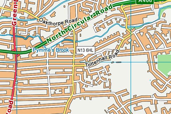 N13 6HL map - OS VectorMap District (Ordnance Survey) N13 6HL map - OS VectorMap District (Ordnance Survey)
