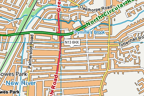 N13 6HX map - OS VectorMap District (Ordnance Survey) N13 6HX map - OS VectorMap District (Ordnance Survey)