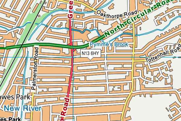 N13 6HY map - OS VectorMap District (Ordnance Survey) N13 6HY map - OS VectorMap District (Ordnance Survey)