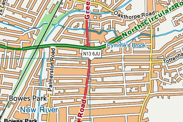 N13 6JU map - OS VectorMap District (Ordnance Survey) N13 6JU map - OS VectorMap District (Ordnance Survey)