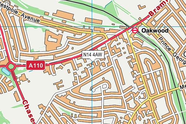 N14 4AW map - OS VectorMap District (Ordnance Survey) N14 4AW map - OS VectorMap District (Ordnance Survey)