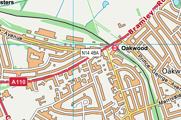 N14 4BA map - OS VectorMap District (Ordnance Survey) N14 4BA map - OS VectorMap District (Ordnance Survey)