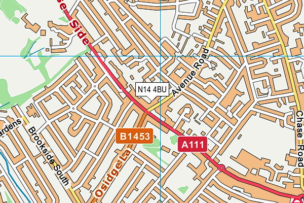 N14 4BU map - OS VectorMap District (Ordnance Survey) N14 4BU map - OS VectorMap District (Ordnance Survey)
