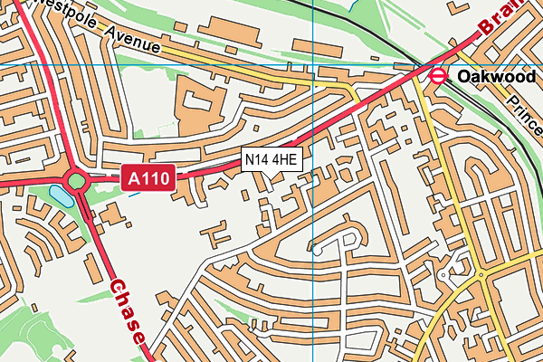 N14 4HE map - OS VectorMap District (Ordnance Survey) N14 4HE map - OS VectorMap District (Ordnance Survey)