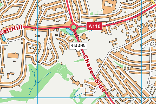 N14 4HN map - OS VectorMap District (Ordnance Survey)