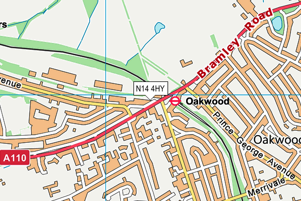 N14 4HY map - OS VectorMap District (Ordnance Survey) N14 4HY map - OS VectorMap District (Ordnance Survey)