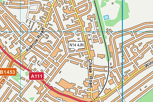 N14 4JN map - OS VectorMap District (Ordnance Survey) N14 4JN map - OS VectorMap District (Ordnance Survey)