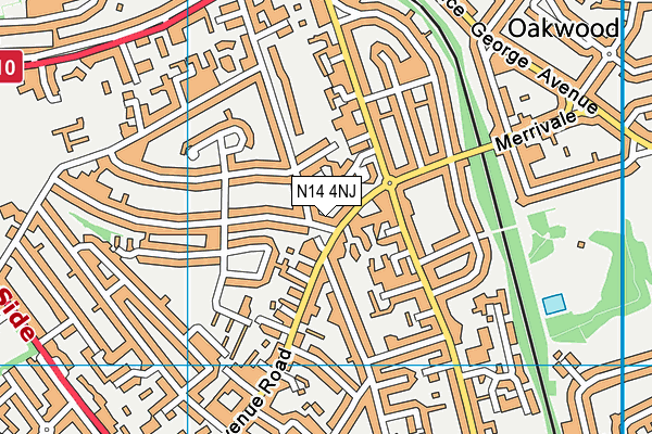 N14 4NJ map - OS VectorMap District (Ordnance Survey) N14 4NJ map - OS VectorMap District (Ordnance Survey)