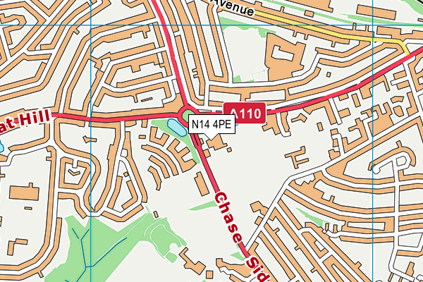 N14 4PE map - OS VectorMap District (Ordnance Survey) N14 4PE map - OS VectorMap District (Ordnance Survey)