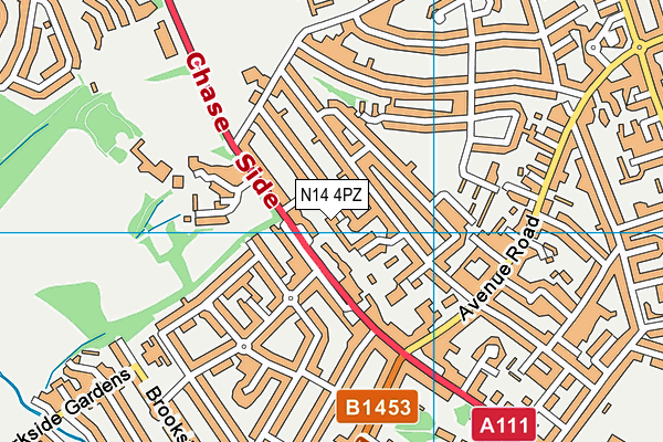 N14 4PZ map - OS VectorMap District (Ordnance Survey) N14 4PZ map - OS VectorMap District (Ordnance Survey)