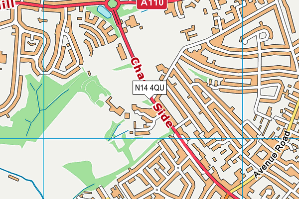 N14 4QU map - OS VectorMap District (Ordnance Survey) N14 4QU map - OS VectorMap District (Ordnance Survey)