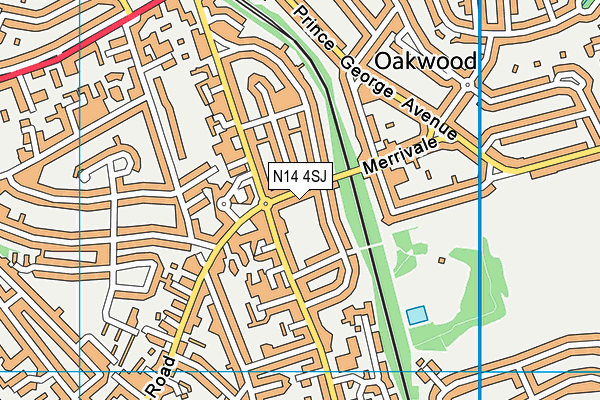 N14 4SJ map - OS VectorMap District (Ordnance Survey) N14 4SJ map - OS VectorMap District (Ordnance Survey)