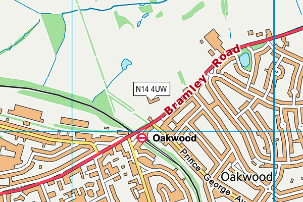 N14 4UW map - OS VectorMap District (Ordnance Survey) N14 4UW map - OS VectorMap District (Ordnance Survey)