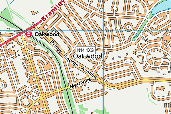 N14 4XG map - OS VectorMap District (Ordnance Survey) N14 4XG map - OS VectorMap District (Ordnance Survey)