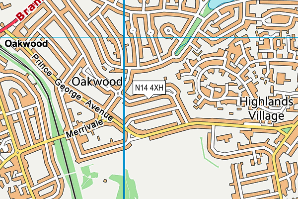 N14 4XH map - OS VectorMap District (Ordnance Survey) N14 4XH map - OS VectorMap District (Ordnance Survey)