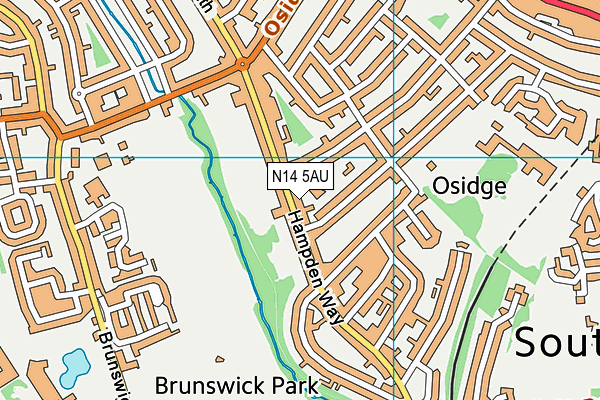 N14 5AU map - OS VectorMap District (Ordnance Survey) N14 5AU map - OS VectorMap District (Ordnance Survey)