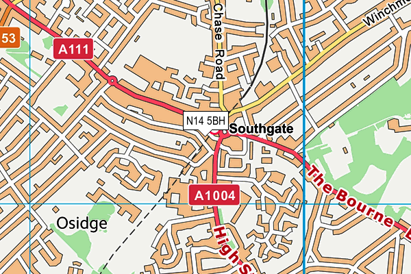 N14 5BH map - OS VectorMap District (Ordnance Survey) N14 5BH map - OS VectorMap District (Ordnance Survey)