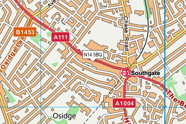 N14 5BQ map - OS VectorMap District (Ordnance Survey) N14 5BQ map - OS VectorMap District (Ordnance Survey)