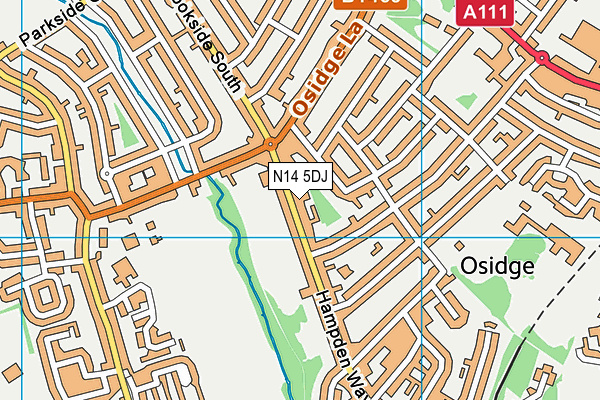 N14 5DJ map - OS VectorMap District (Ordnance Survey) N14 5DJ map - OS VectorMap District (Ordnance Survey)