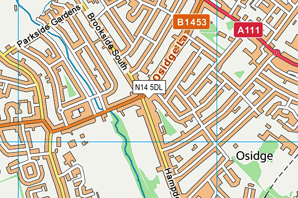 N14 5DL map - OS VectorMap District (Ordnance Survey) N14 5DL map - OS VectorMap District (Ordnance Survey)