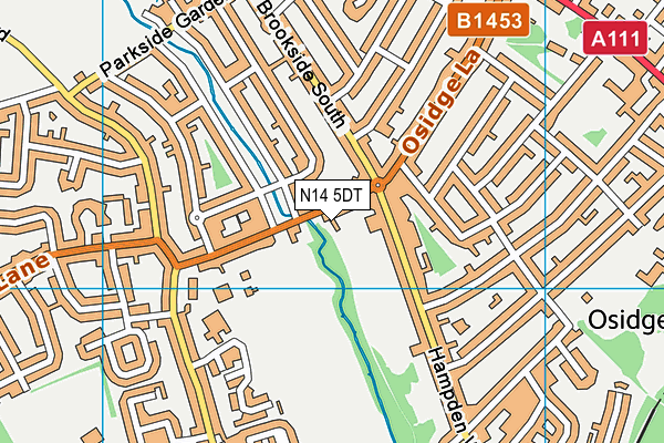 N14 5DT map - OS VectorMap District (Ordnance Survey) N14 5DT map - OS VectorMap District (Ordnance Survey)