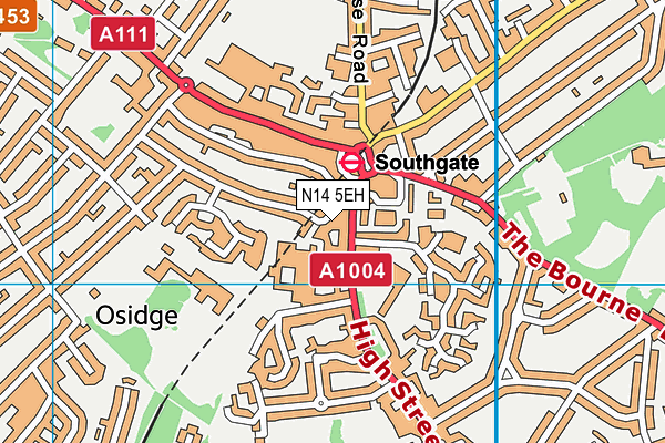 N14 5EH map - OS VectorMap District (Ordnance Survey) N14 5EH map - OS VectorMap District (Ordnance Survey)