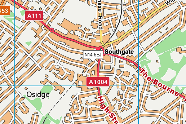 N14 5EJ map - OS VectorMap District (Ordnance Survey) N14 5EJ map - OS VectorMap District (Ordnance Survey)
