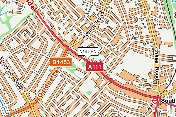 N14 5HN map - OS VectorMap District (Ordnance Survey) N14 5HN map - OS VectorMap District (Ordnance Survey)