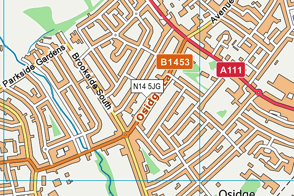 N14 5JG map - OS VectorMap District (Ordnance Survey) N14 5JG map - OS VectorMap District (Ordnance Survey)