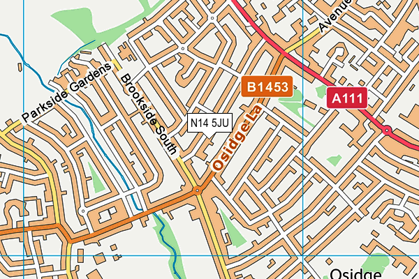 N14 5JU map - OS VectorMap District (Ordnance Survey) N14 5JU map - OS VectorMap District (Ordnance Survey)
