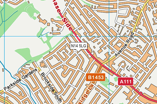 N14 5LG map - OS VectorMap District (Ordnance Survey) N14 5LG map - OS VectorMap District (Ordnance Survey)