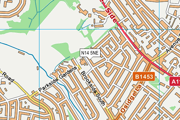 N14 5NE map - OS VectorMap District (Ordnance Survey) N14 5NE map - OS VectorMap District (Ordnance Survey)