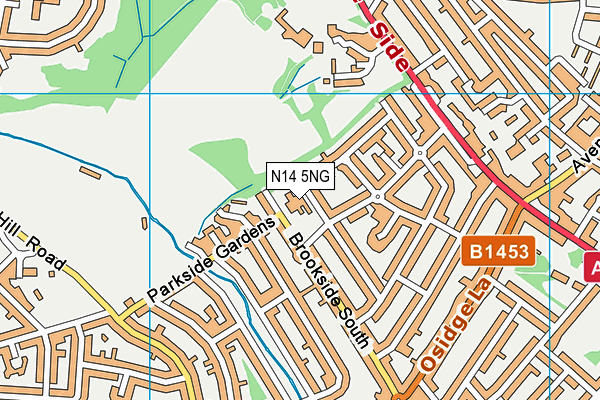 N14 5NG map - OS VectorMap District (Ordnance Survey) N14 5NG map - OS VectorMap District (Ordnance Survey)