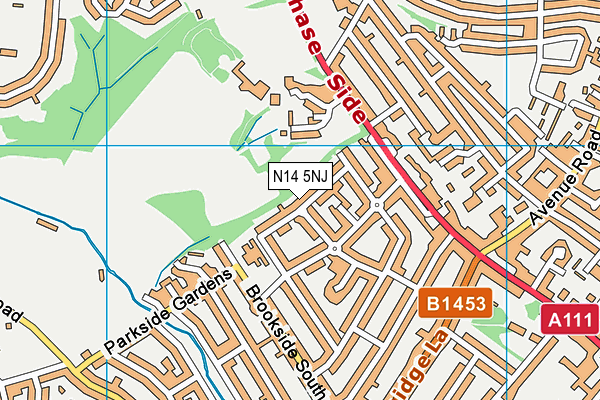 N14 5NJ map - OS VectorMap District (Ordnance Survey) N14 5NJ map - OS VectorMap District (Ordnance Survey)