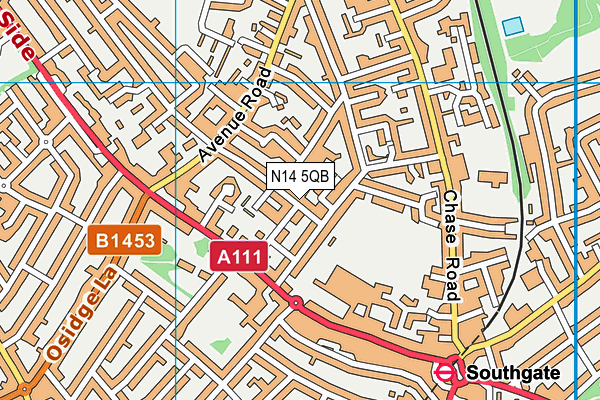 N14 5QB map - OS VectorMap District (Ordnance Survey) N14 5QB map - OS VectorMap District (Ordnance Survey)
