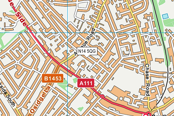 N14 5QG map - OS VectorMap District (Ordnance Survey) N14 5QG map - OS VectorMap District (Ordnance Survey)