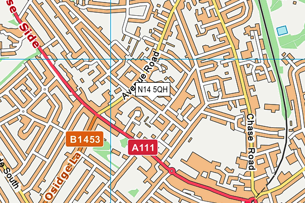 N14 5QH map - OS VectorMap District (Ordnance Survey) N14 5QH map - OS VectorMap District (Ordnance Survey)
