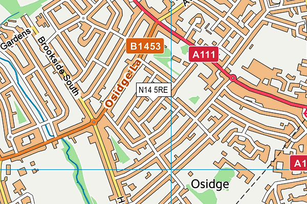 N14 5RE map - OS VectorMap District (Ordnance Survey) N14 5RE map - OS VectorMap District (Ordnance Survey)