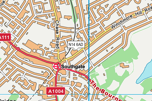 N14 6AD map - OS VectorMap District (Ordnance Survey) N14 6AD map - OS VectorMap District (Ordnance Survey)