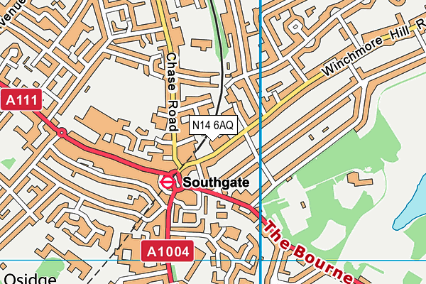 N14 6AQ map - OS VectorMap District (Ordnance Survey) N14 6AQ map - OS VectorMap District (Ordnance Survey)