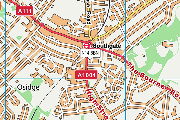 N14 6BN map - OS VectorMap District (Ordnance Survey) N14 6BN map - OS VectorMap District (Ordnance Survey)