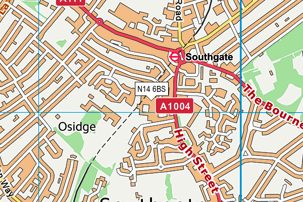 N14 6BS map - OS VectorMap District (Ordnance Survey) N14 6BS map - OS VectorMap District (Ordnance Survey)