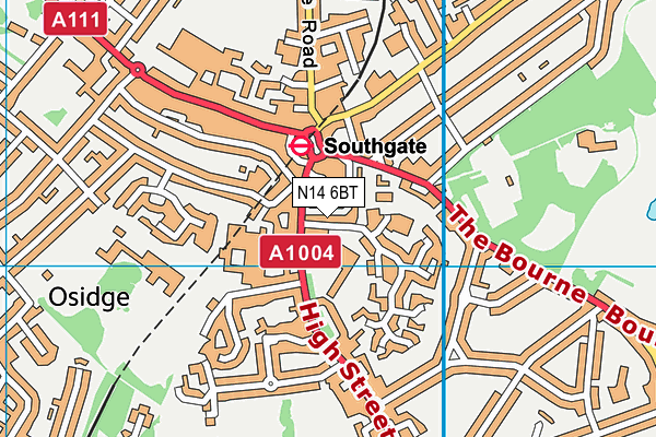 N14 6BT map - OS VectorMap District (Ordnance Survey) N14 6BT map - OS VectorMap District (Ordnance Survey)