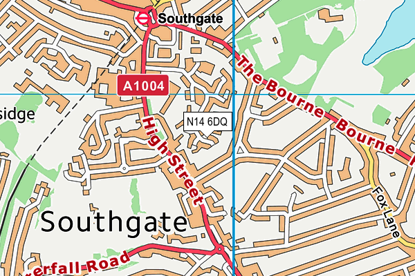 N14 6DQ map - OS VectorMap District (Ordnance Survey)