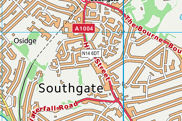 N14 6DT map - OS VectorMap District (Ordnance Survey) N14 6DT map - OS VectorMap District (Ordnance Survey)