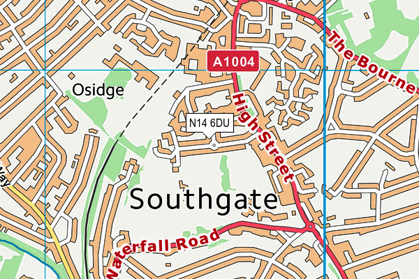 N14 6DU map - OS VectorMap District (Ordnance Survey) N14 6DU map - OS VectorMap District (Ordnance Survey)